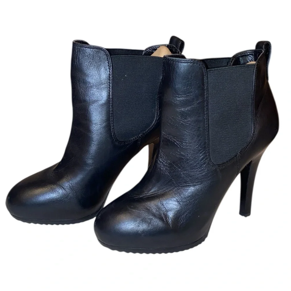 JESSICA SIMPSON “Kerra” Genuine Leather High Heel Boots in Black Size 8M - Picture 3 of 9